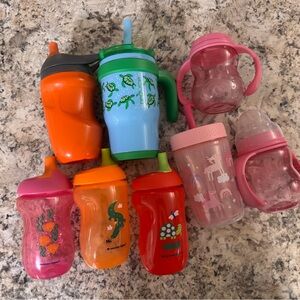 3/$15 Assorted Kids Sippy Cups - Bright Multi-Color Set